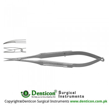 Micro Scissor Curved - Flat Handle Stainless Steel, 18 cm - 7" Blade Size 10 mm